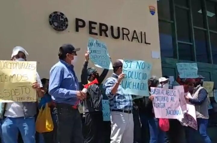 Protestas contra Peru Rail e Inca Rail 2020 Cusco